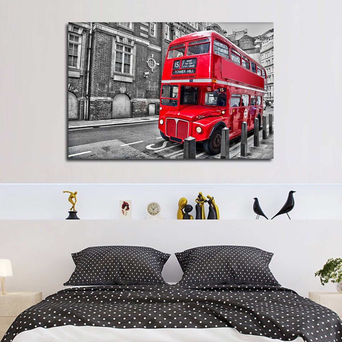 Double Decker Bus Pop Multi Panel Canvas Wall Art