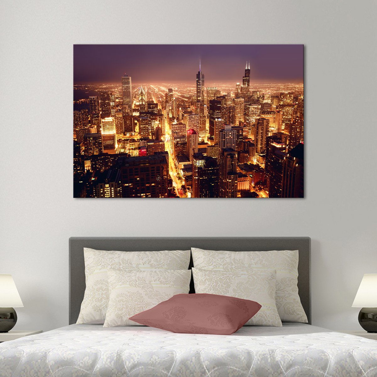 Downtown Chicago Multi Panel Canvas Wall Art
