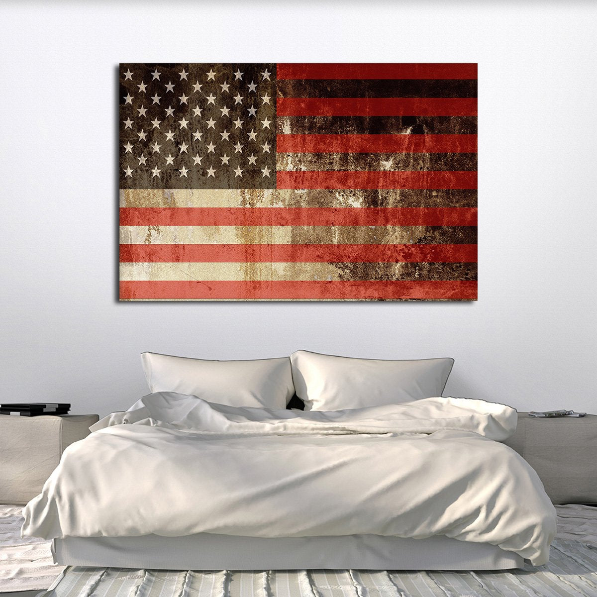 Faded American Flag Multi Panel Canvas Wall Art