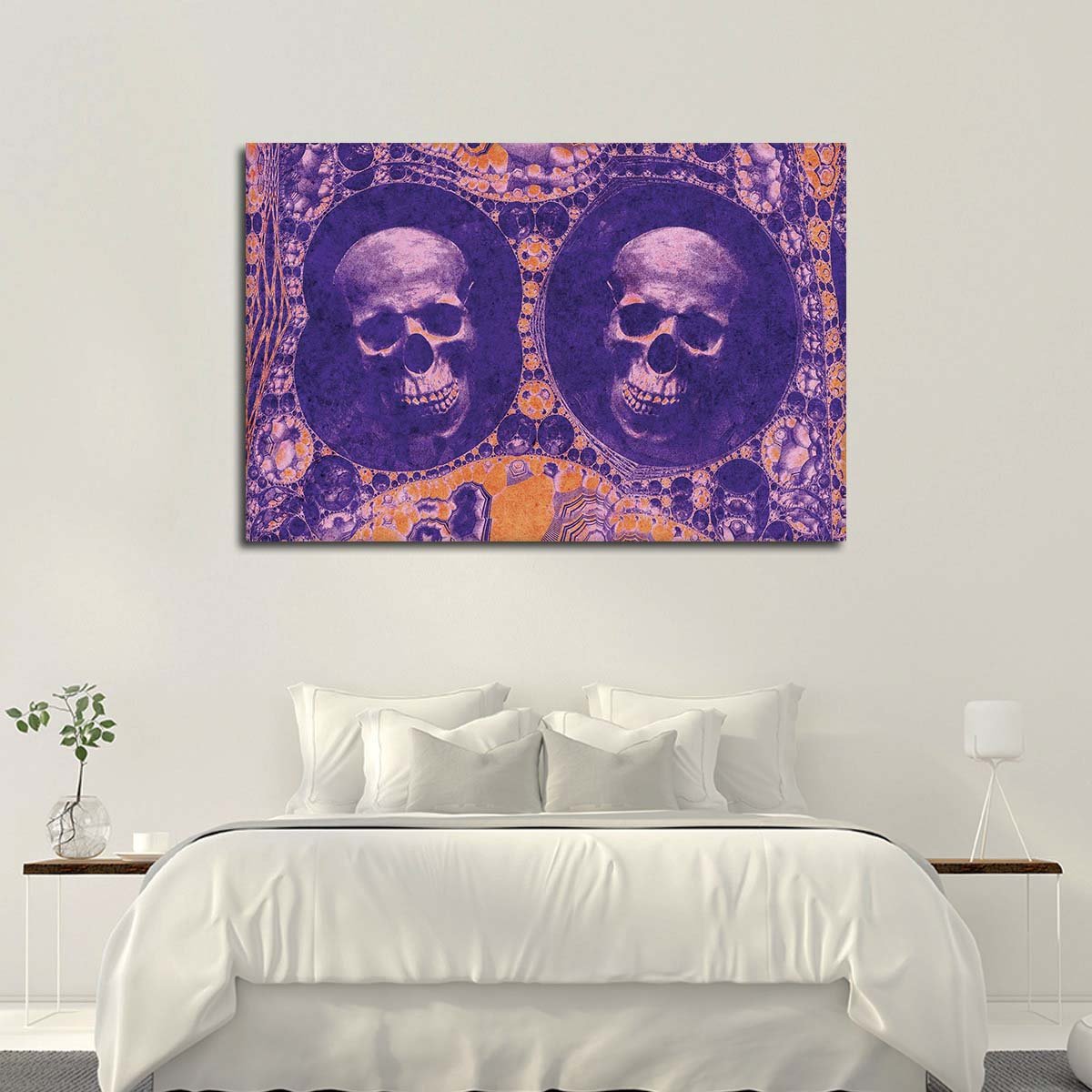 Fearsome Multiple Human Skull Multi Panel Canvas Wall Art