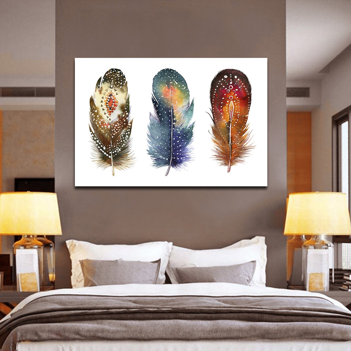 Feathers Tribe Multi Panel Canvas Wall Art