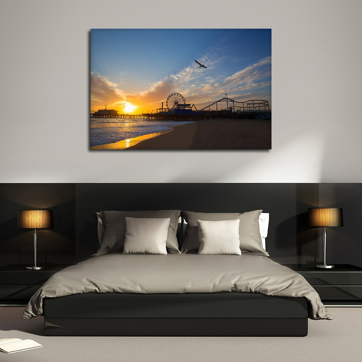 Ferris Wheel On The Pier Multi Panel Canvas Wall Art