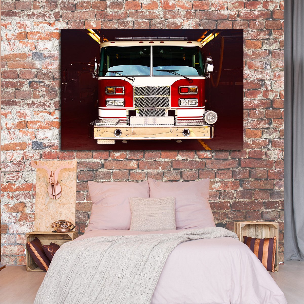 Fire Truck Multi Panel Canvas Wall Art