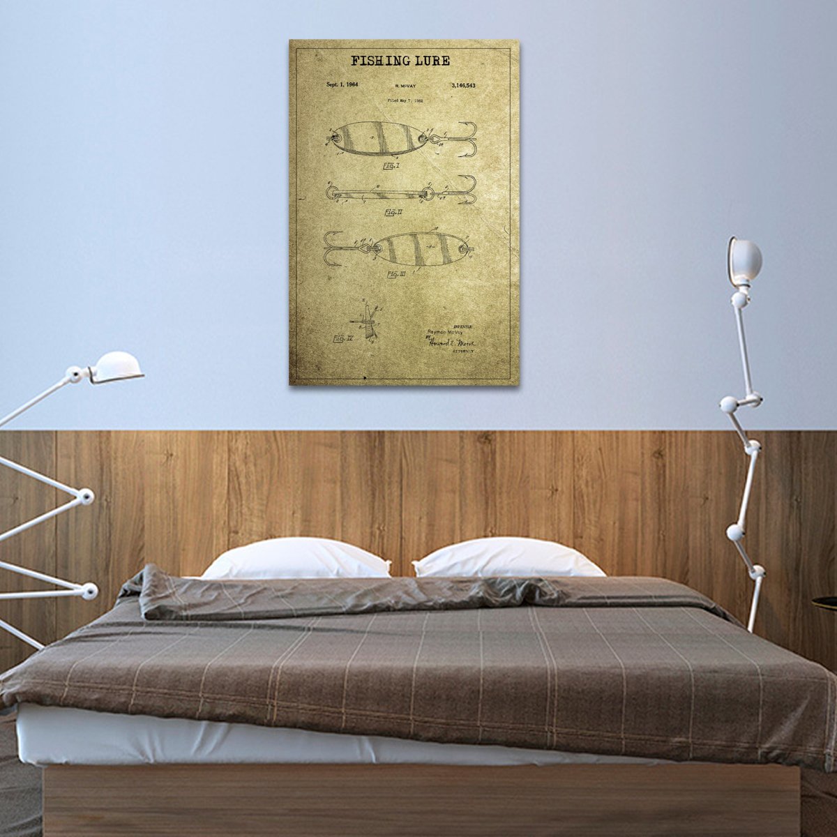 Fishing Lure Patent Canvas Wall Art