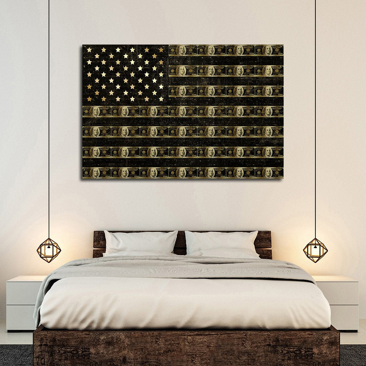 Flag Of Benjamins Multi Panel Canvas Wall Art