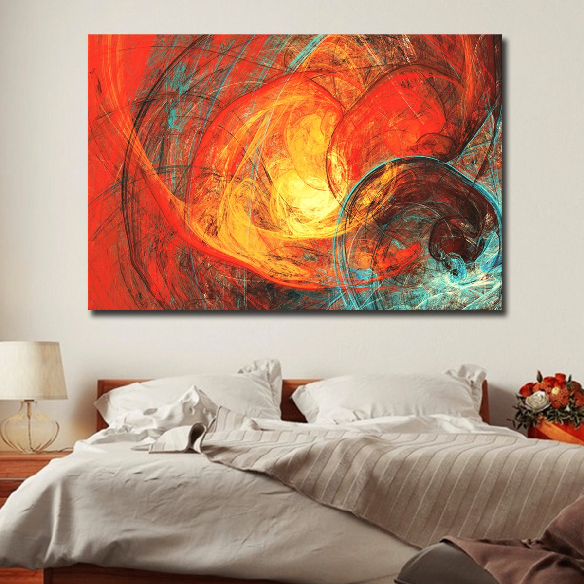 Flaming Sun Multi Panel Canvas Wall Art