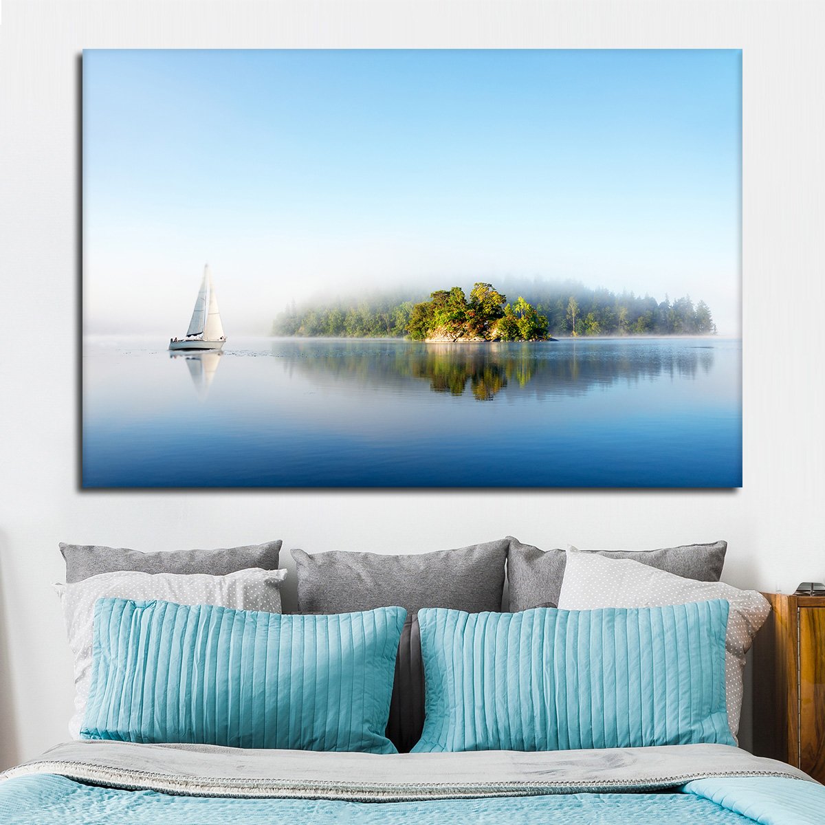 Foggy Island Multi Panel Canvas Wall Art