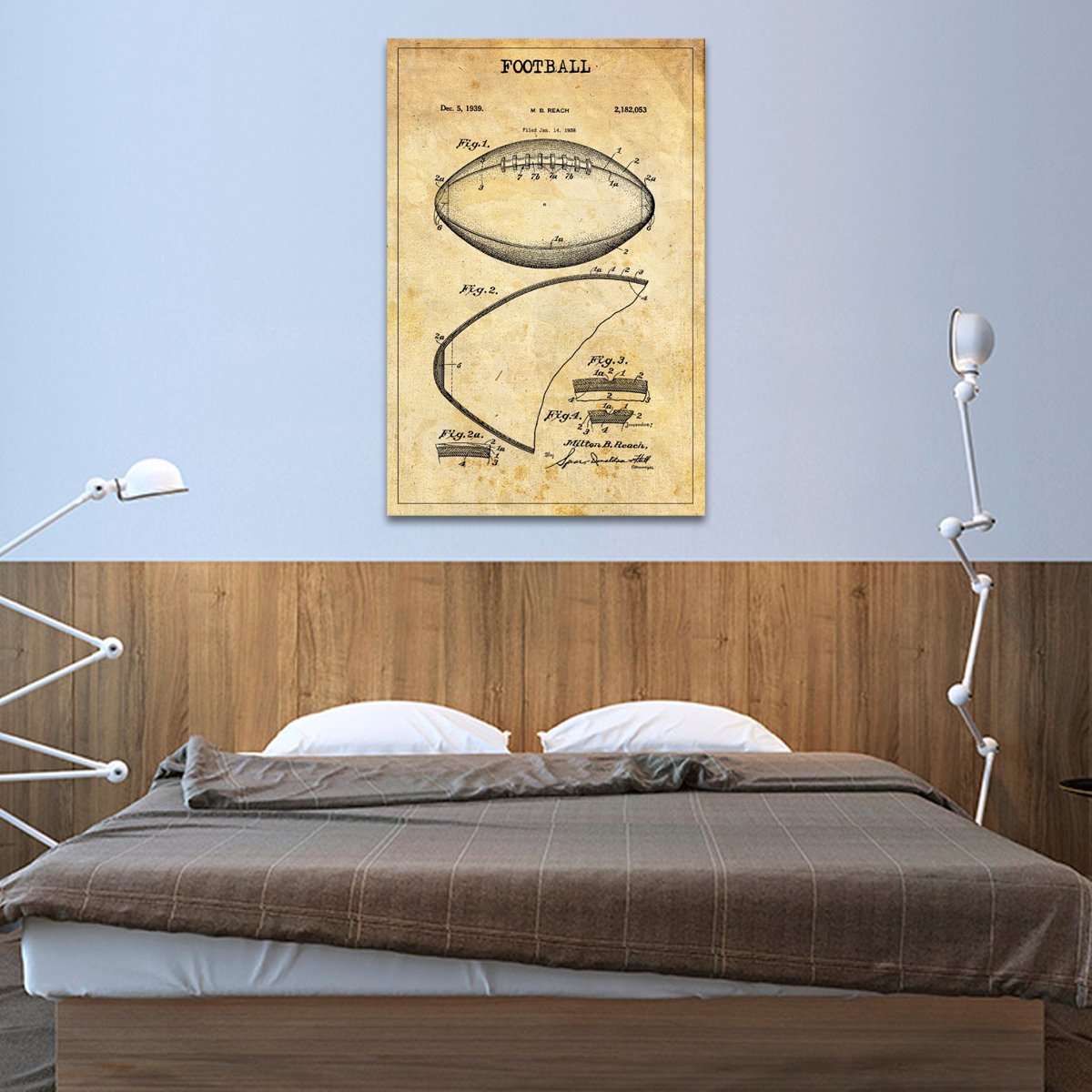 Football 2 Patent Canvas Wall Art
