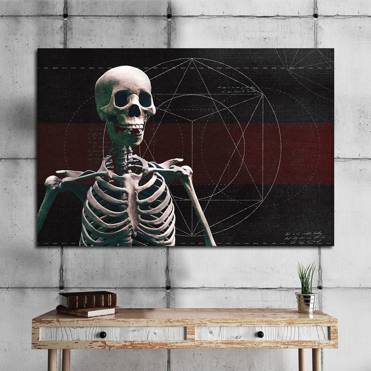 Frightful Skeleton Multi Panel Canvas Wall Art