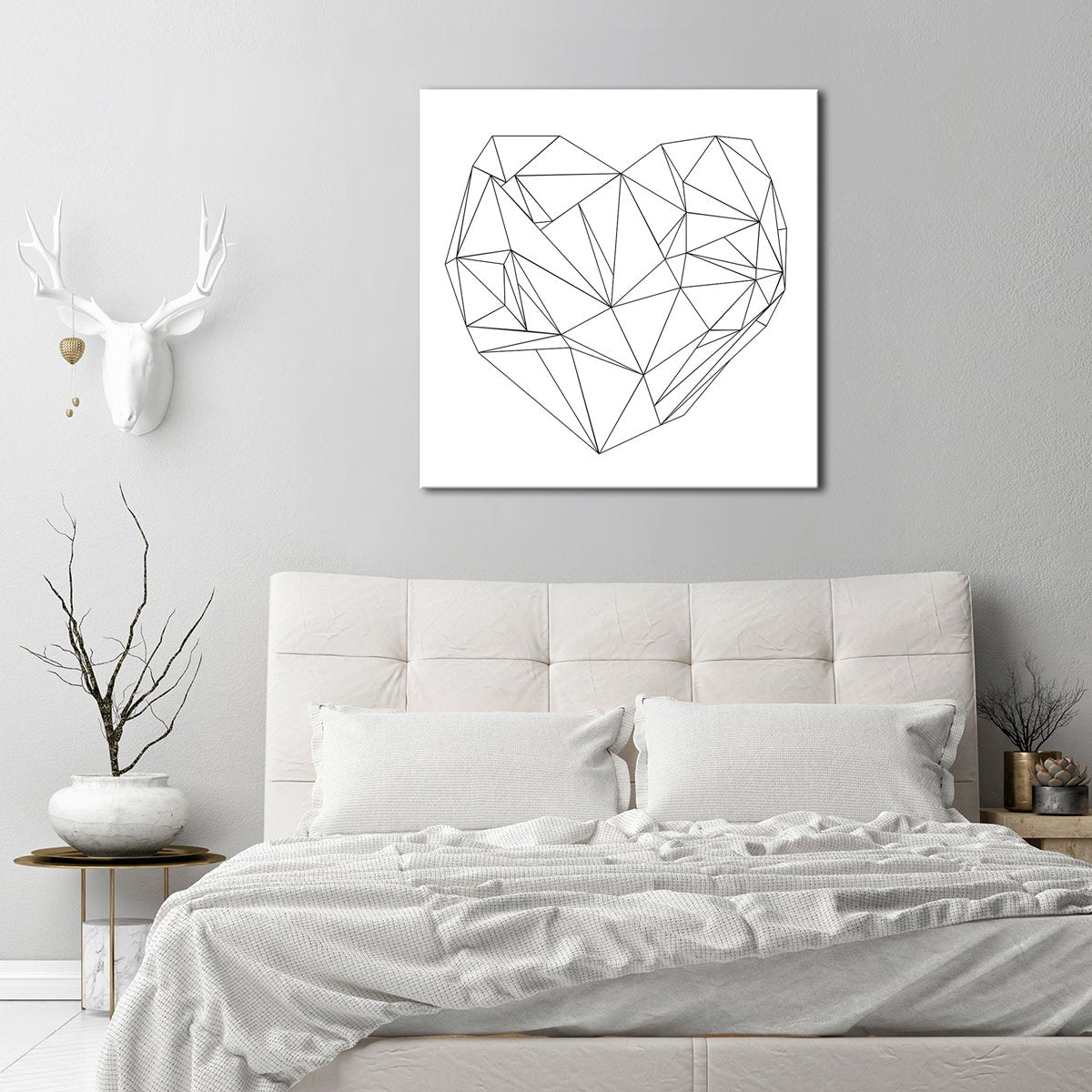 Geo Heart Canvas Wall Art