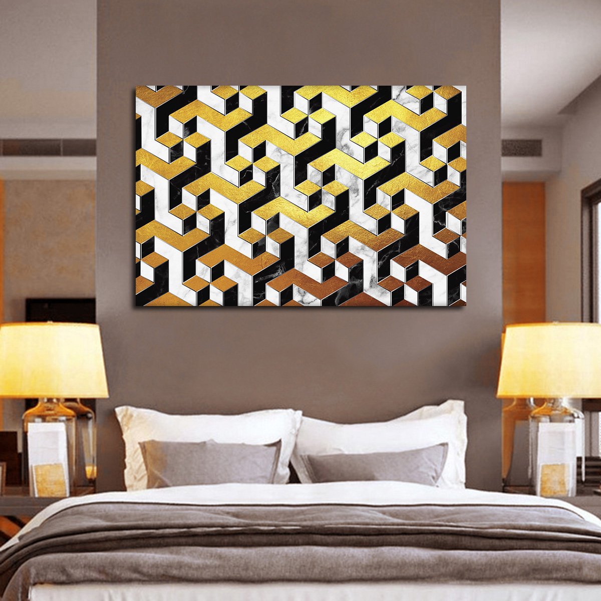 Geo Illusion Multi Panel Canvas Wall Art