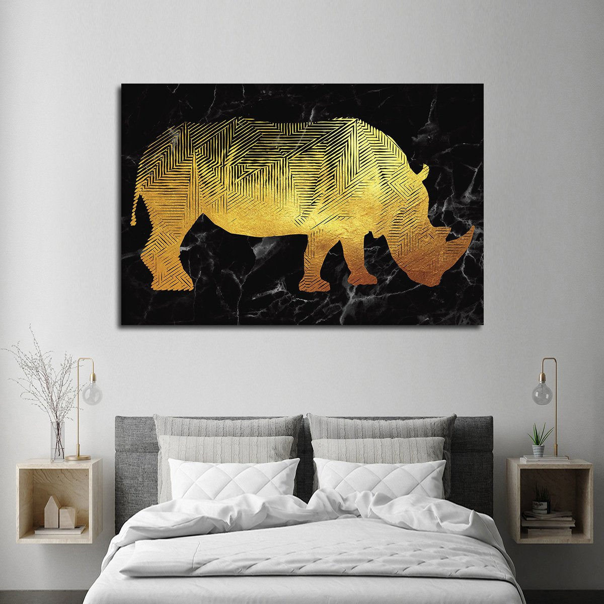 Geo Rhino Multi Panel Canvas Wall Art