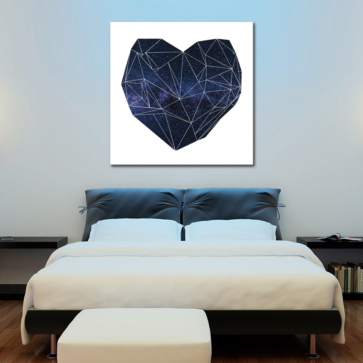 Geo Starry Heart Canvas Wall Art