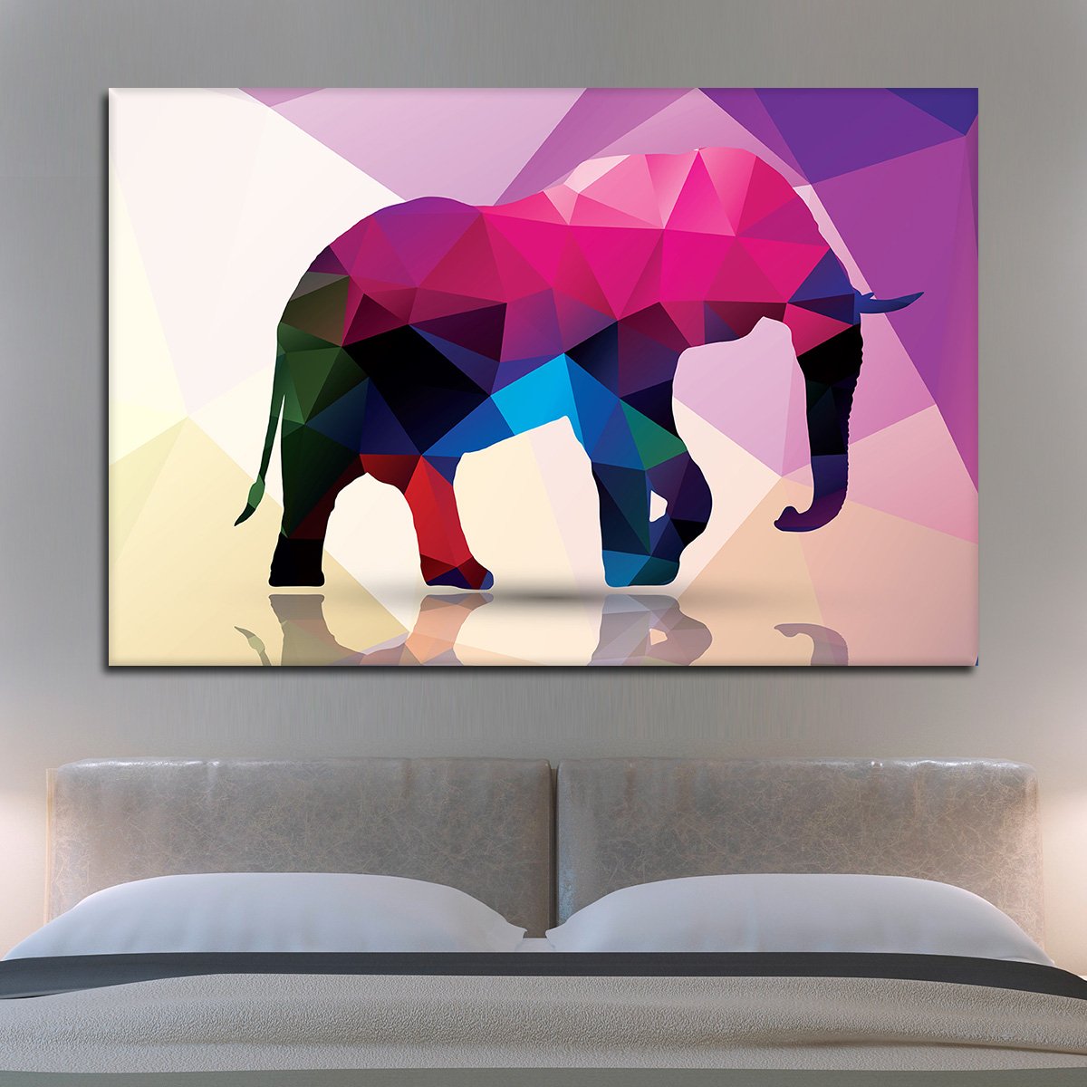 Geometric Elephant Multi Panel Canvas Wall Art