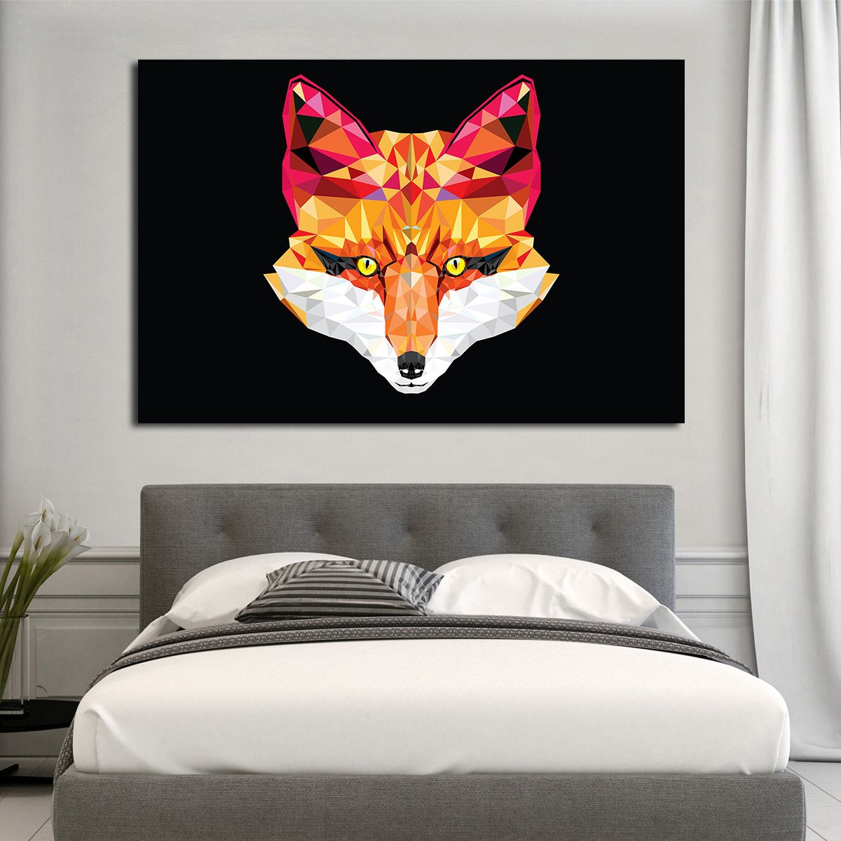 Geometric Fox Multi Panel Canvas Wall Art