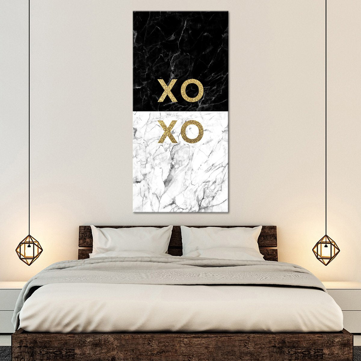 Gold XOXO Multi Panel Canvas Wall Art