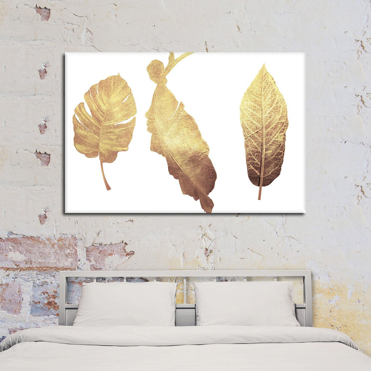 Golden Leaves Multi Panel Canvas Wall Art