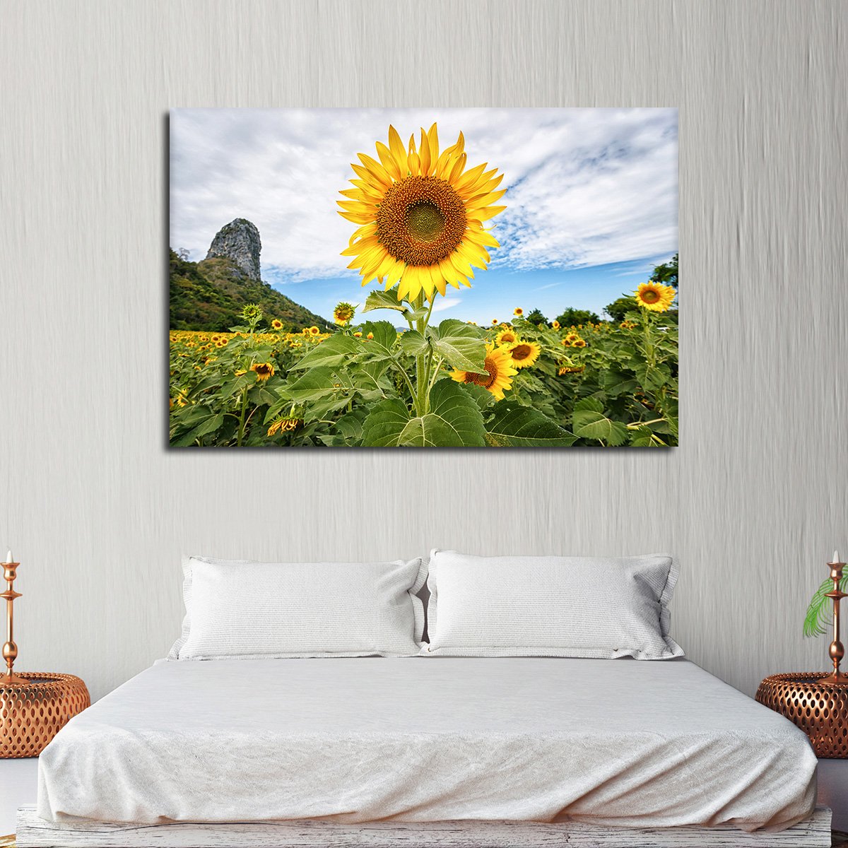 Golden Sunflower Multi Panel Canvas Wall Art