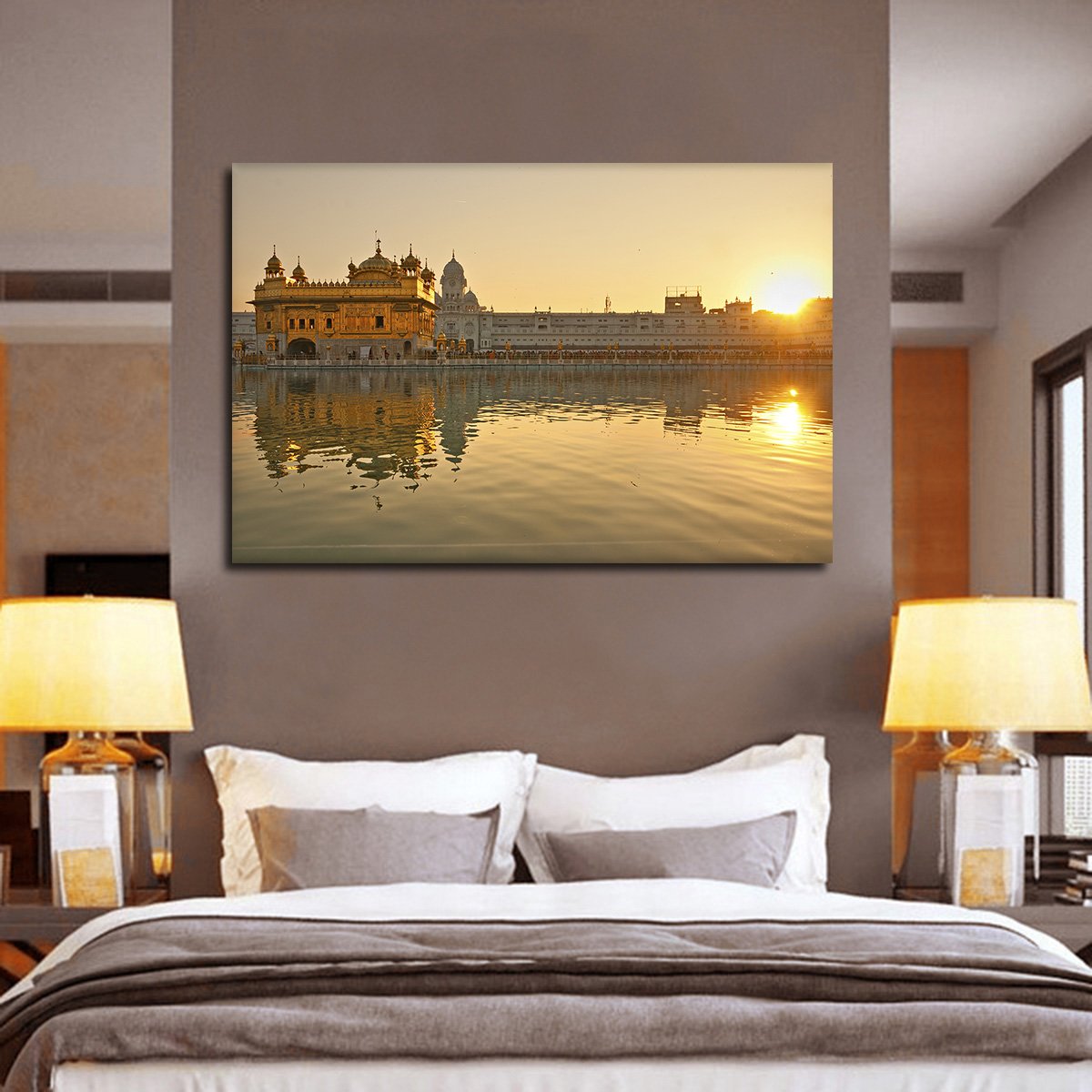 Golden Temple In Punjab Multi Panel Canvas Wall Art