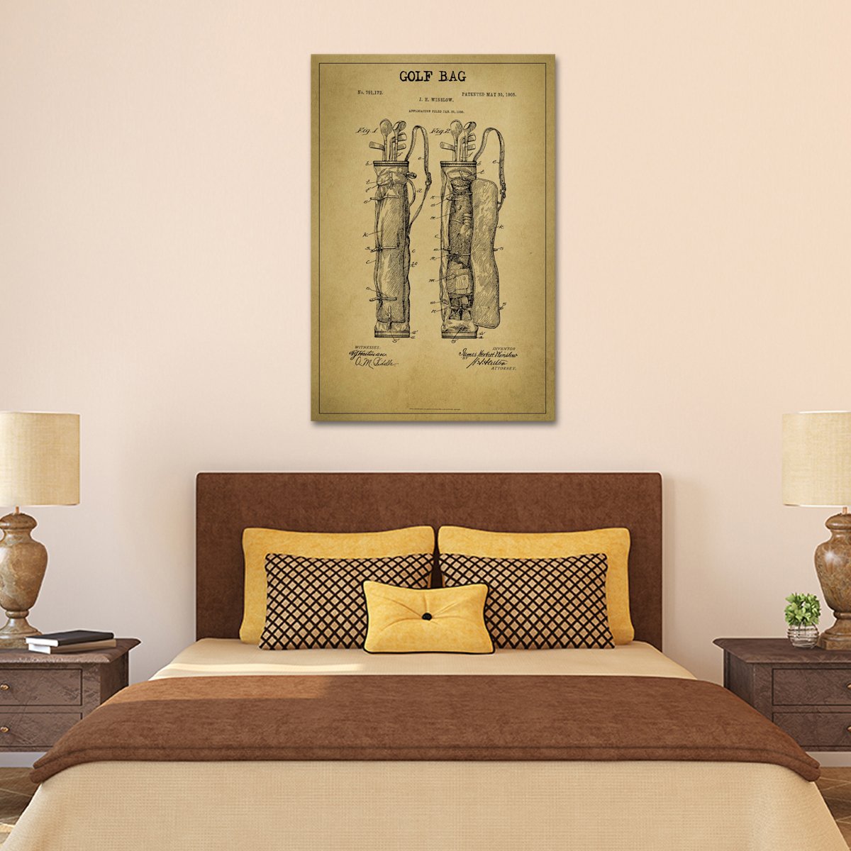 Golf Bag Patent Canvas Wall Art