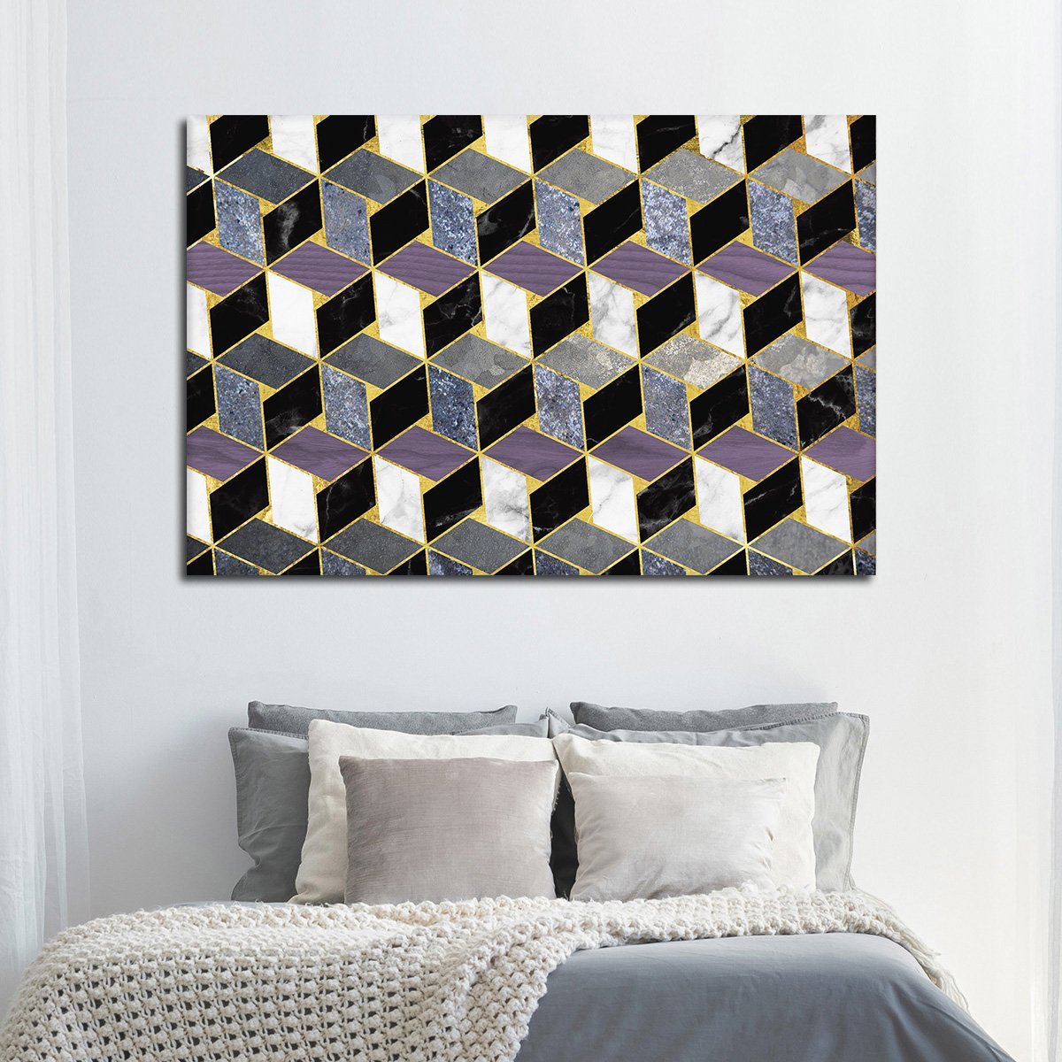 Gradient Cubes Multi Panel Canvas Wall Art