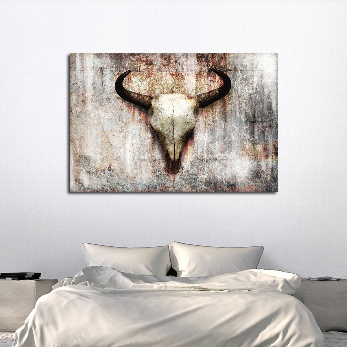 Grunge Bull Skull Multi Panel Canvas Wall Art