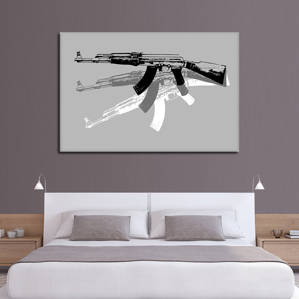 Gun Pop Art BW Multi Panel Canvas Wall Art