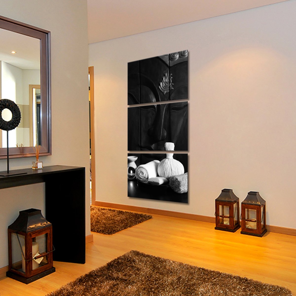 Harmonious Buddha BW Multi Panel Canvas Wall Art