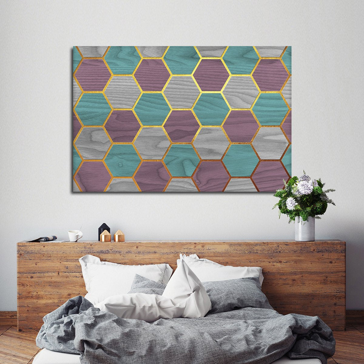 Hexagon Geo Multi Panel Canvas Wall Art