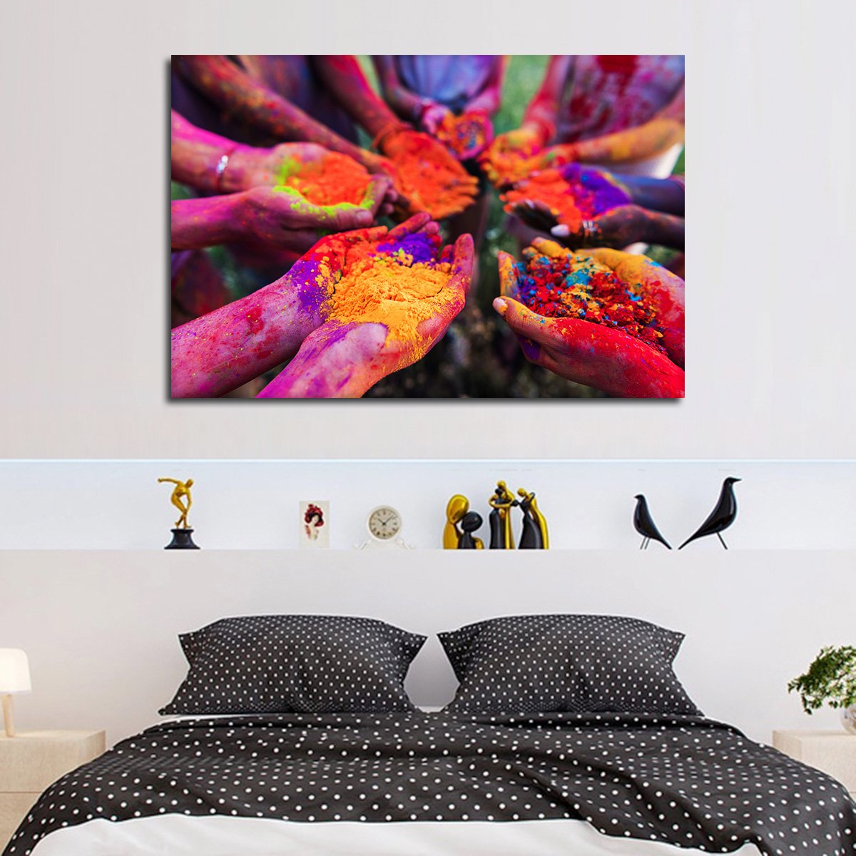 Holi Festival Powder Multi Panel Canvas Wall Art