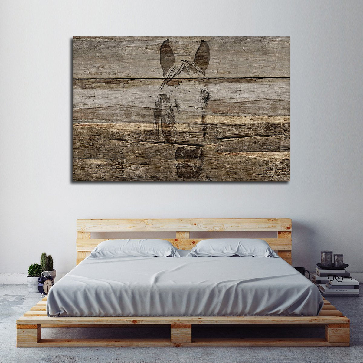 Horse In Wood Multi Panel Canvas Wall Art