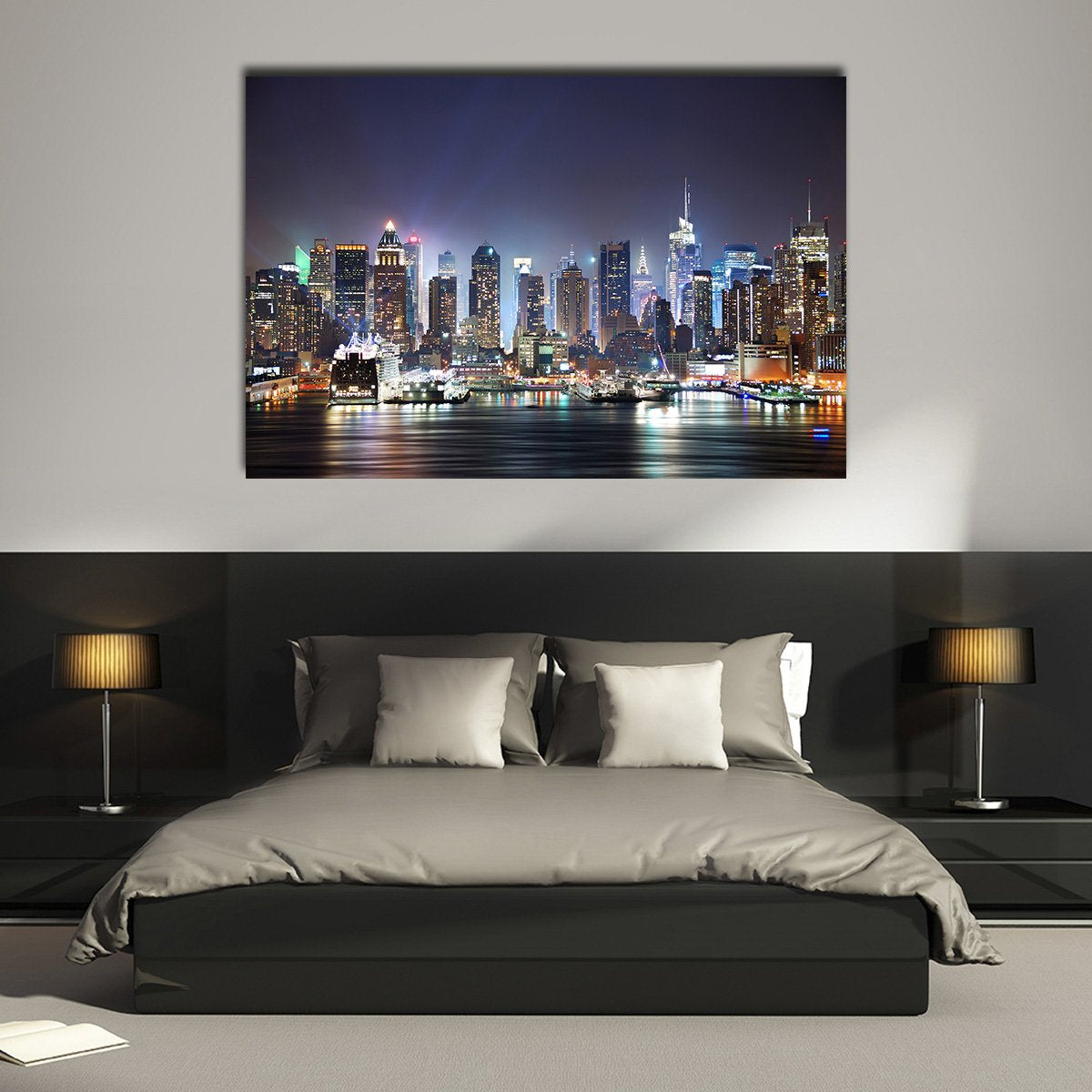 Hudson River View Multi Panel Canvas Wall Art