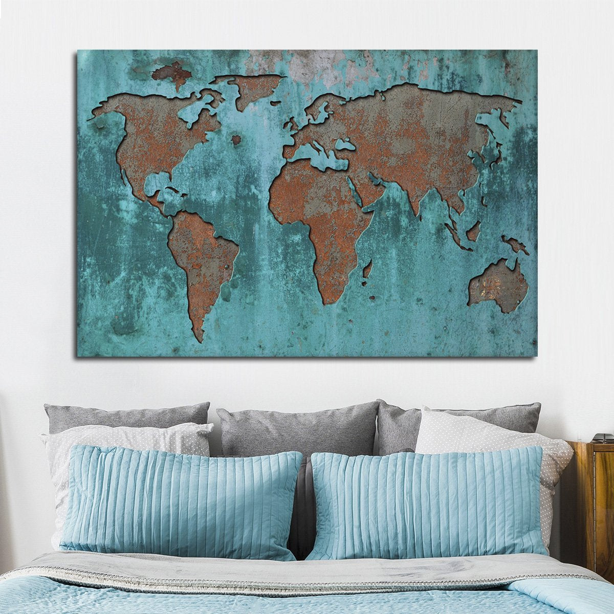 Impression World Map Multi Panel Canvas Wall Art