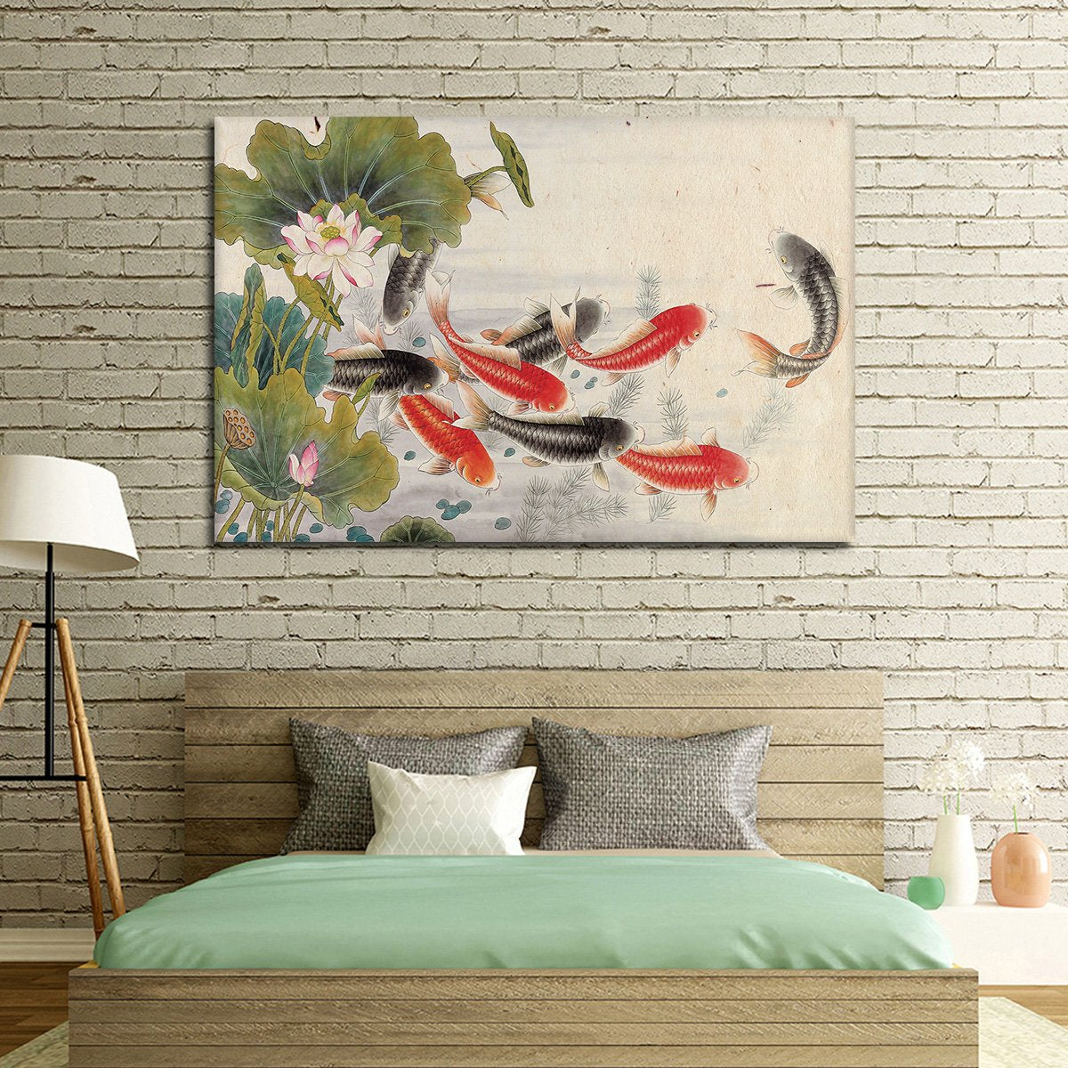 Koi Pond Multi Panel Canvas Wall Art