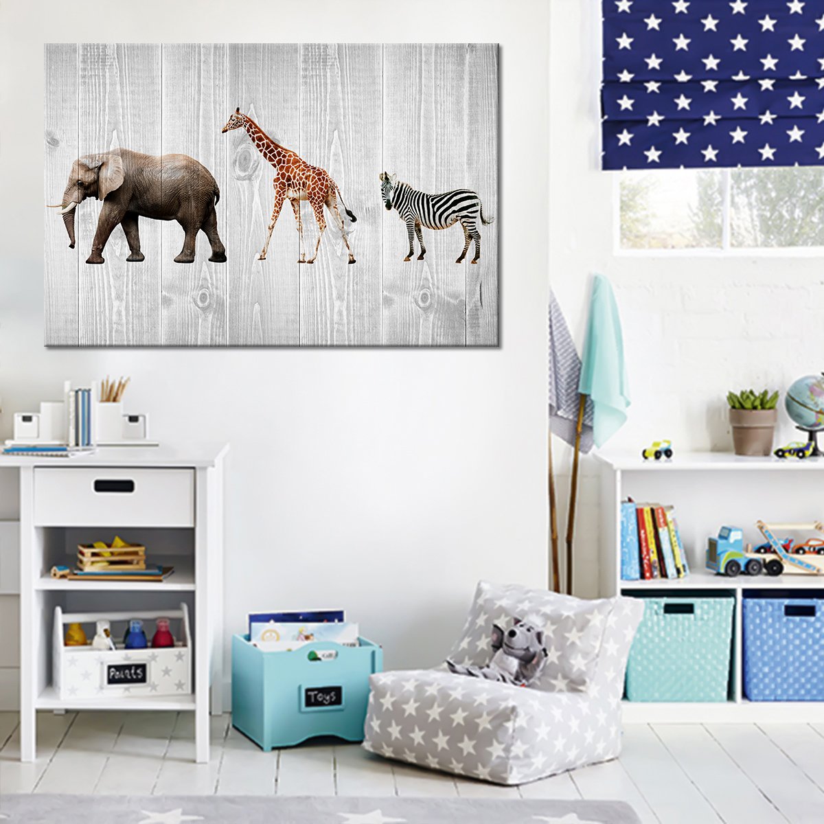 Wooden Safari Multi Panel Canvas Wall Art