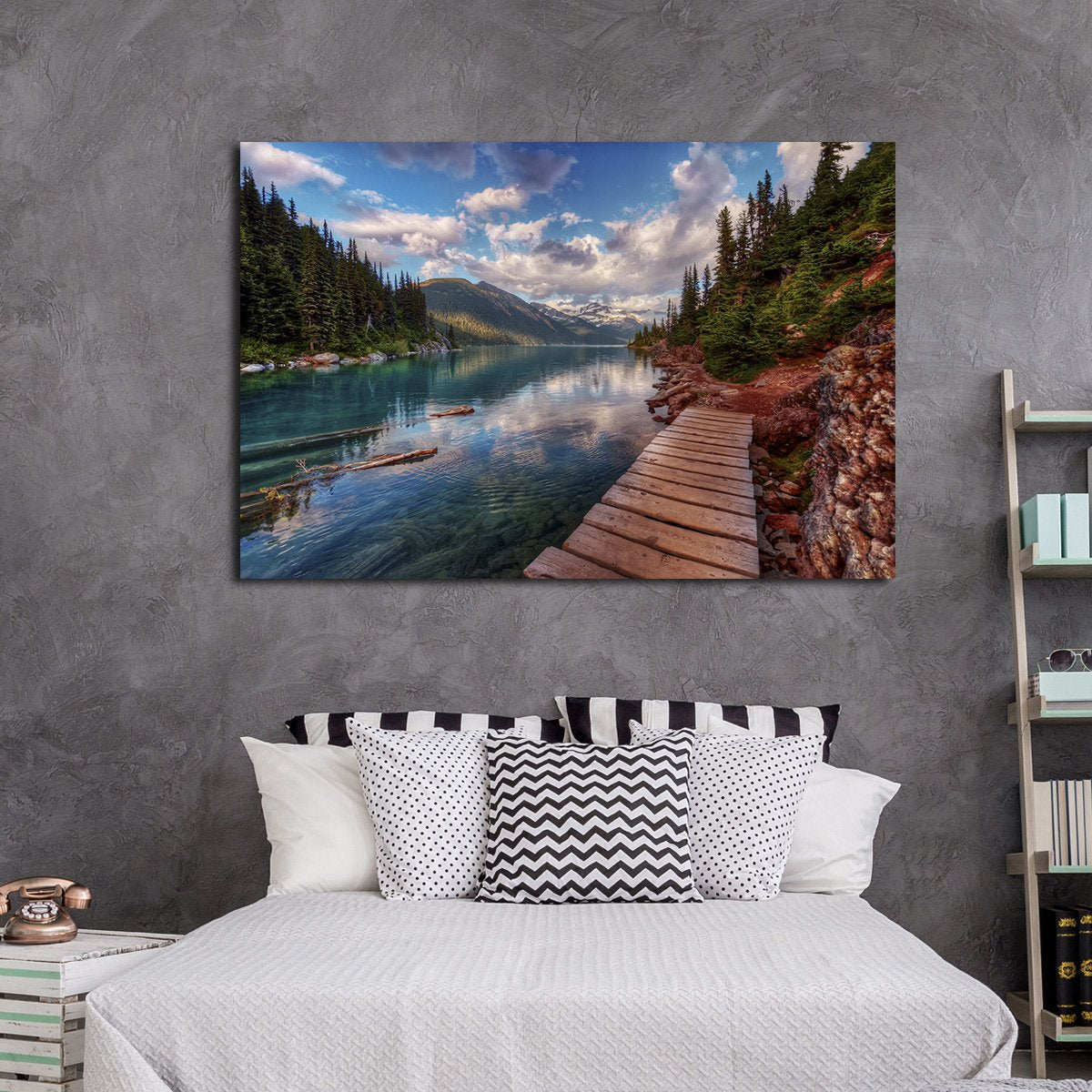 Lake Walkway Multi Panel Canvas Wall Art