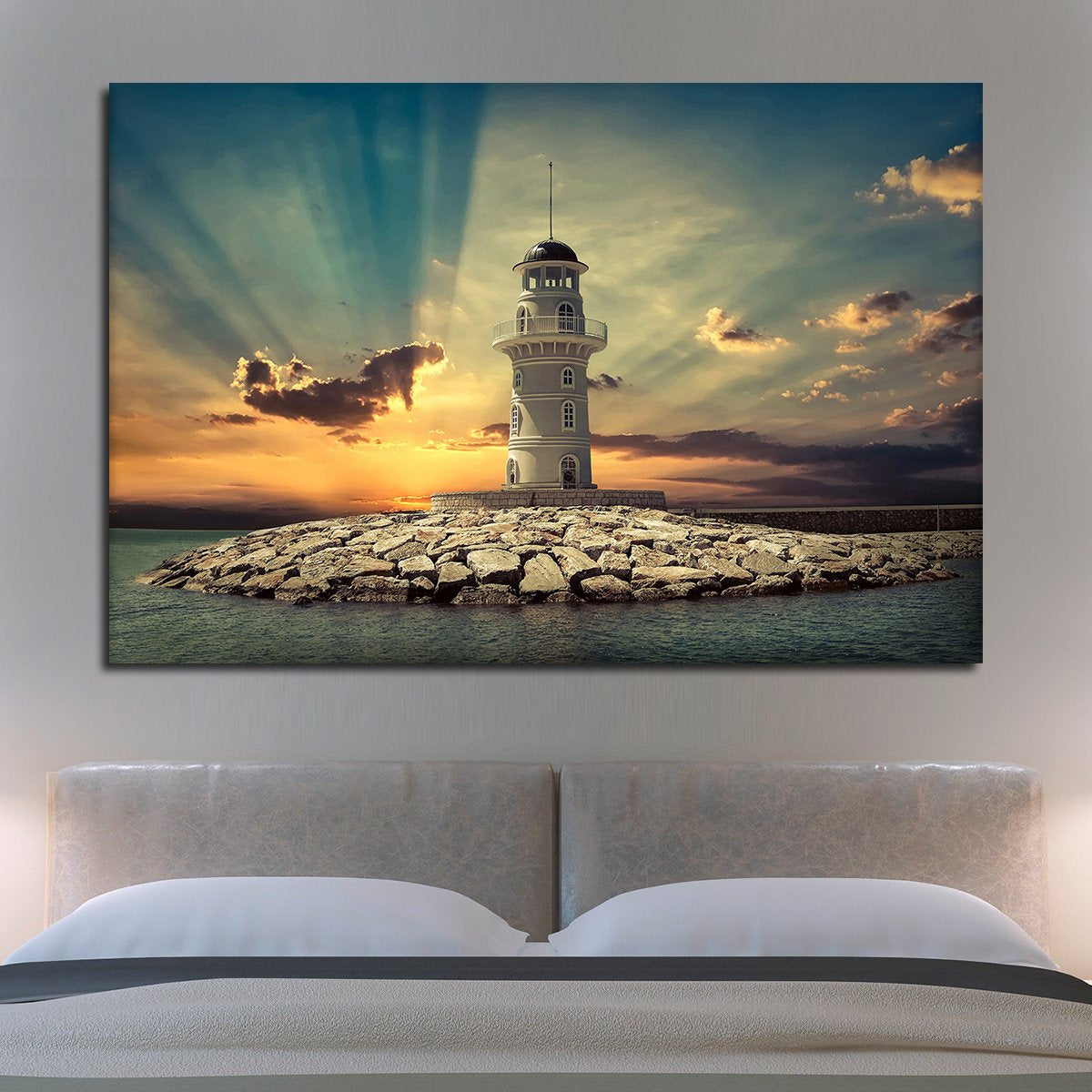 Lighthouse Island Multi Panel Canvas Wall Art