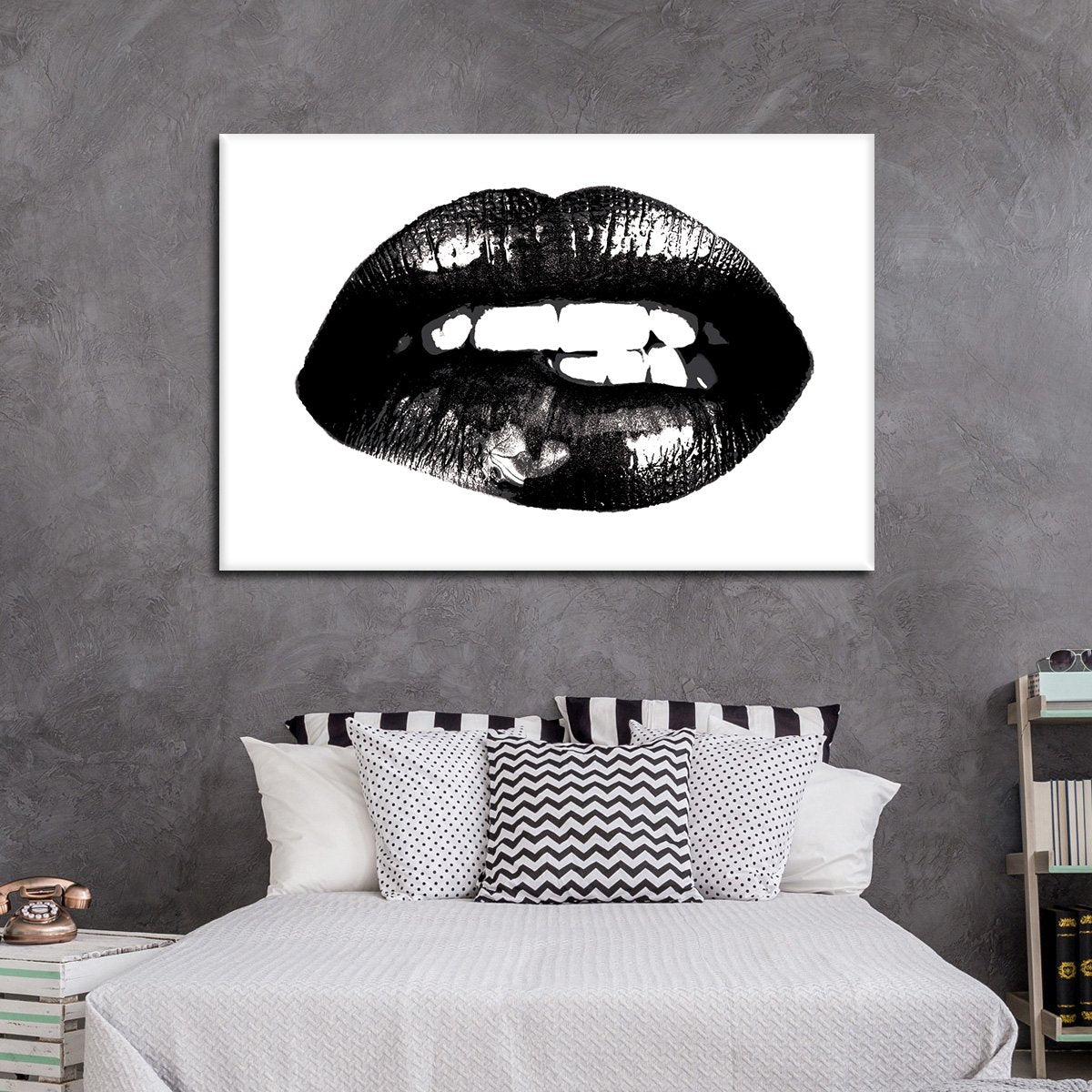 Lip Bite Multi Panel Canvas Wall Art