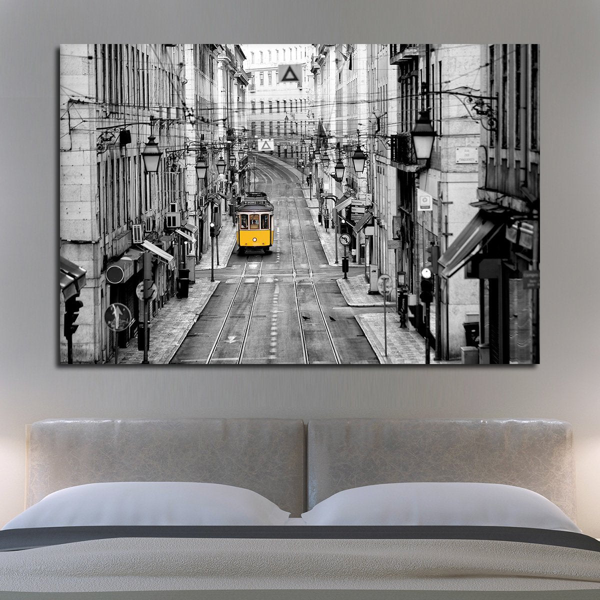 Lisbon Tram Pop Multi Panel Canvas Wall Art
