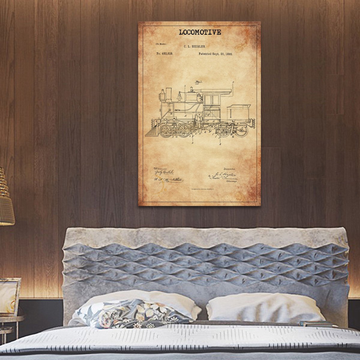 Locomotive Patent Canvas Wall Art