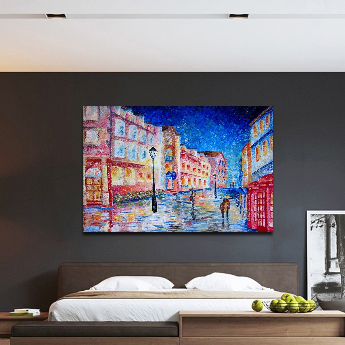 London In The Rain Multi Panel Canvas Wall Art