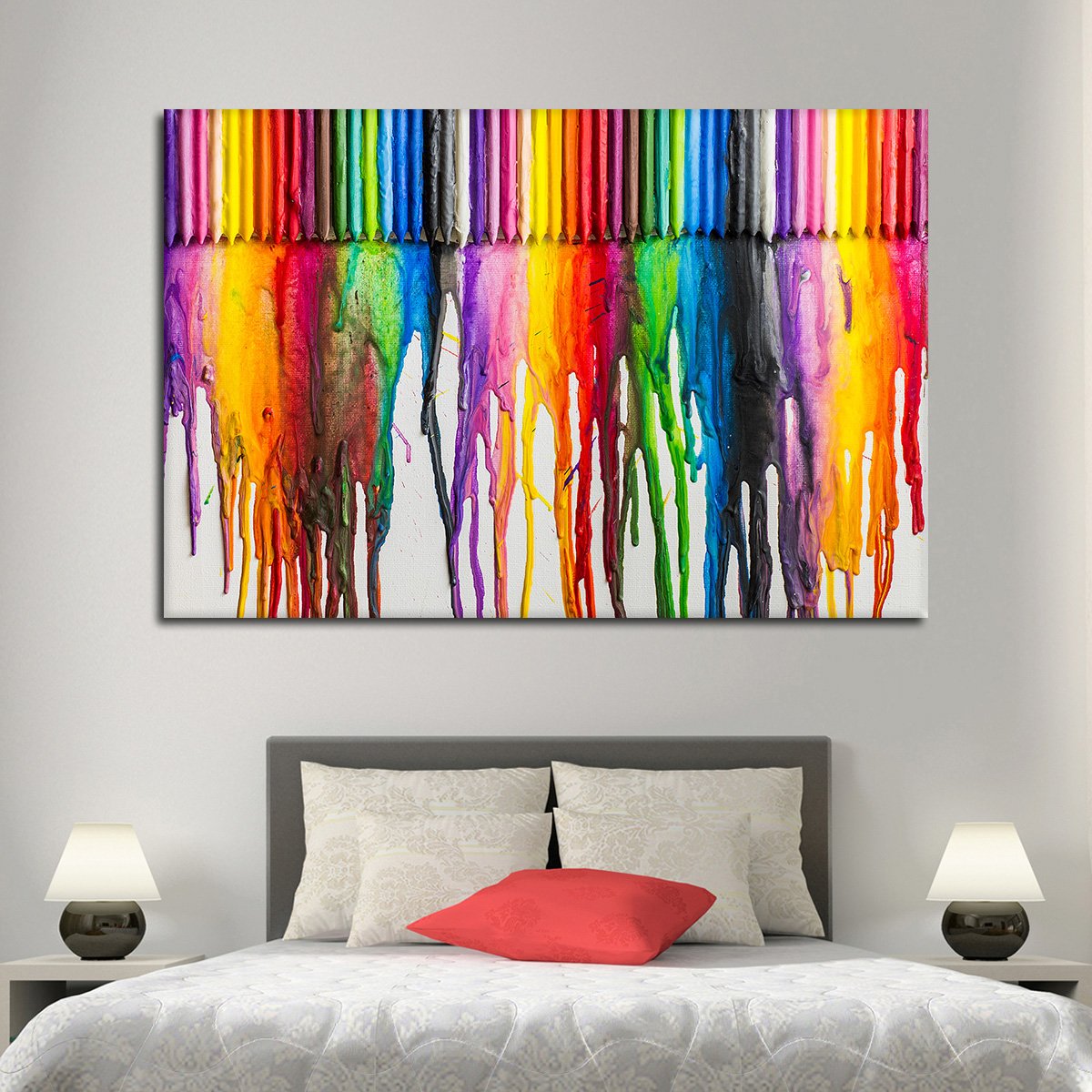 Melted Crayon Art Multi Panel Canvas Wall Art