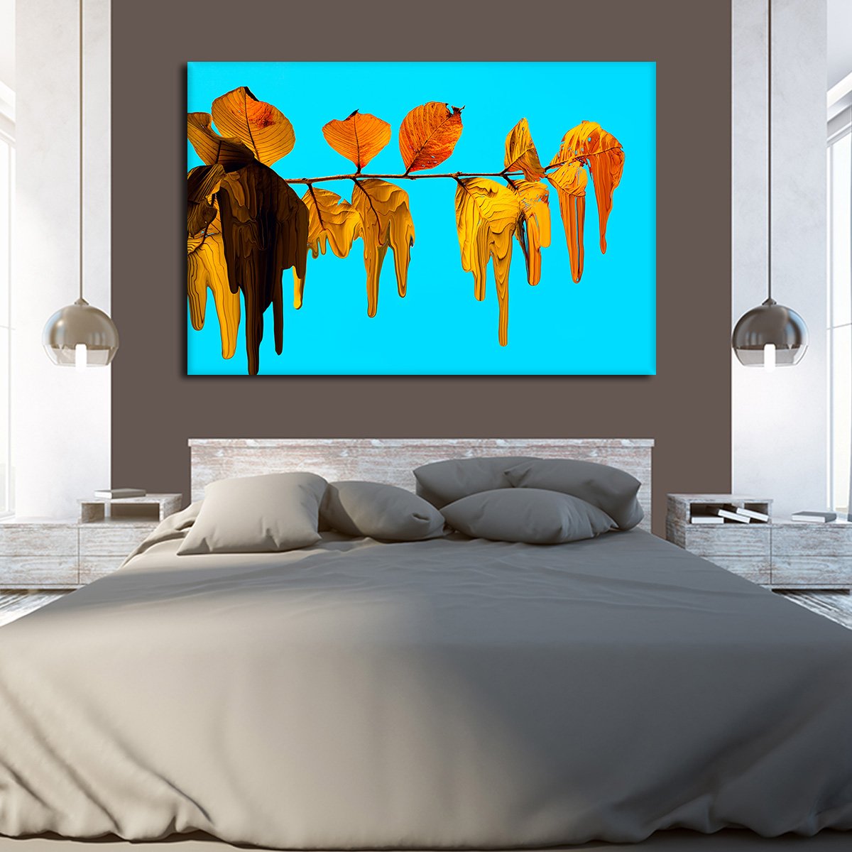 Melting Leaves Multi Panel Canvas Wall Art