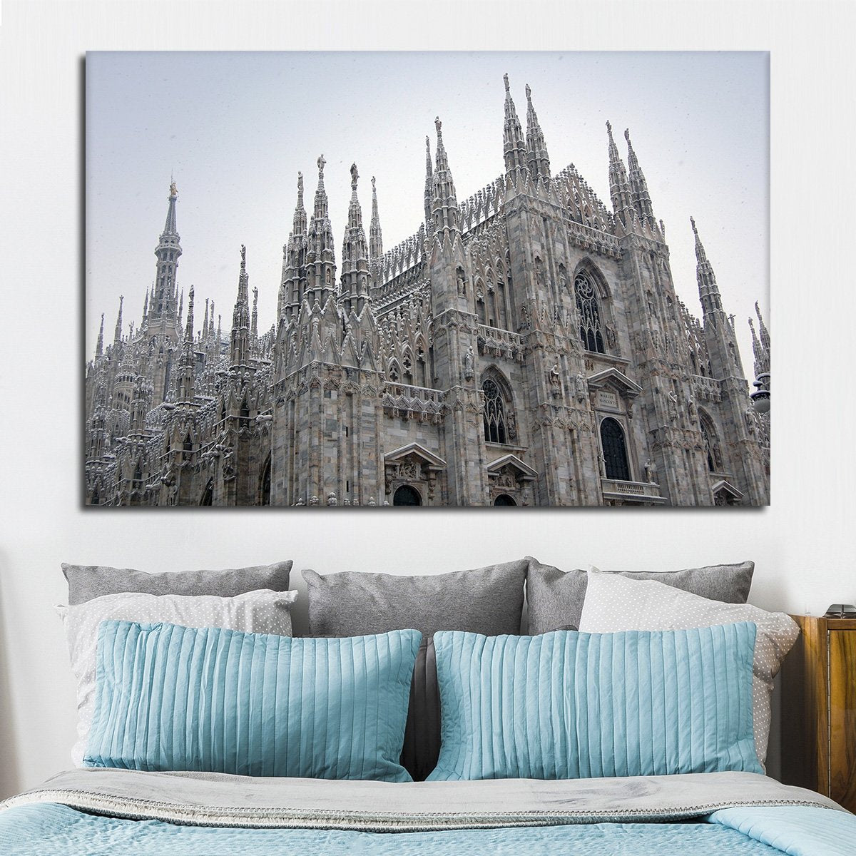 Milan Cathedral In Winter Multi Panel Canvas Wall Art