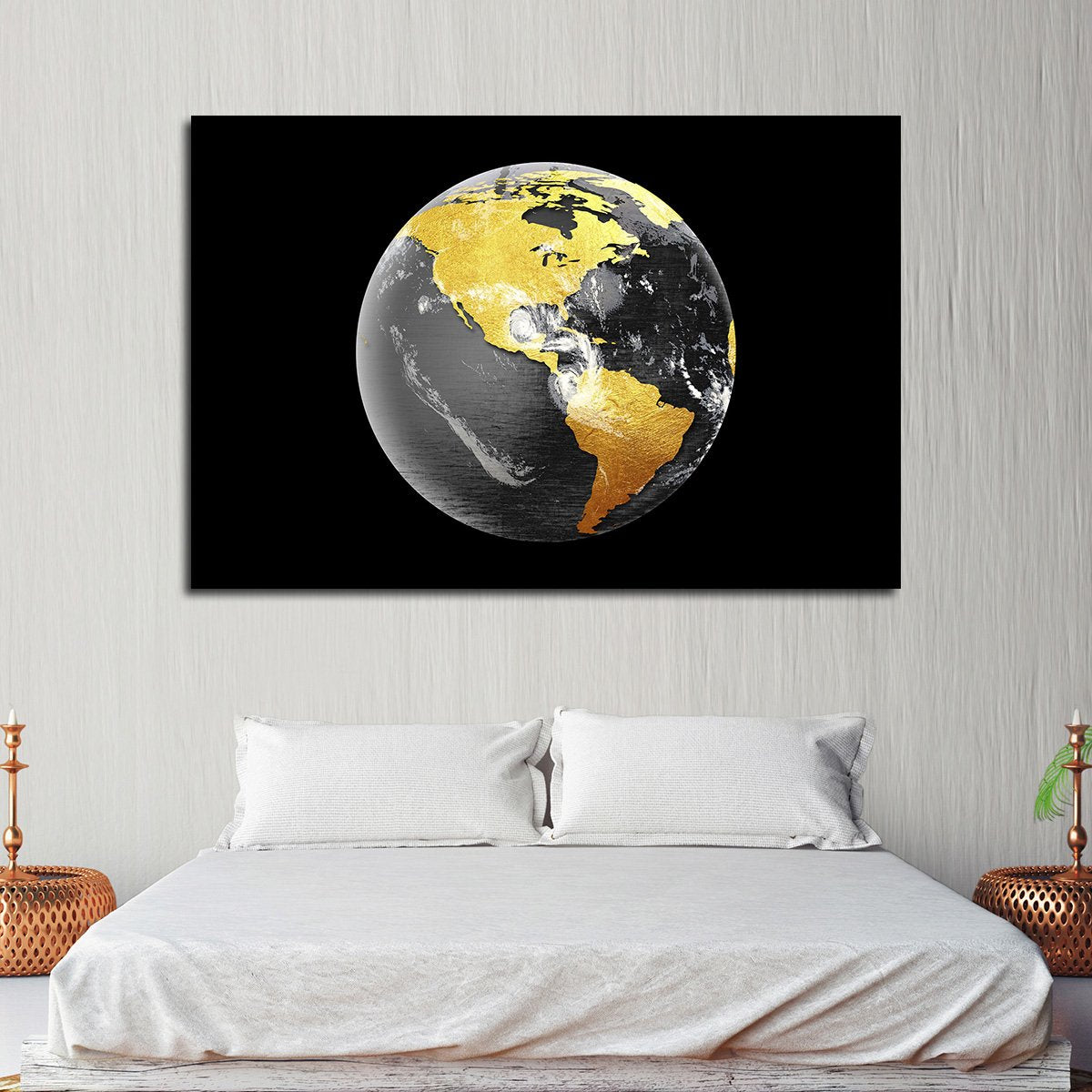 Mineral Globe Multi Panel Canvas Wall Art