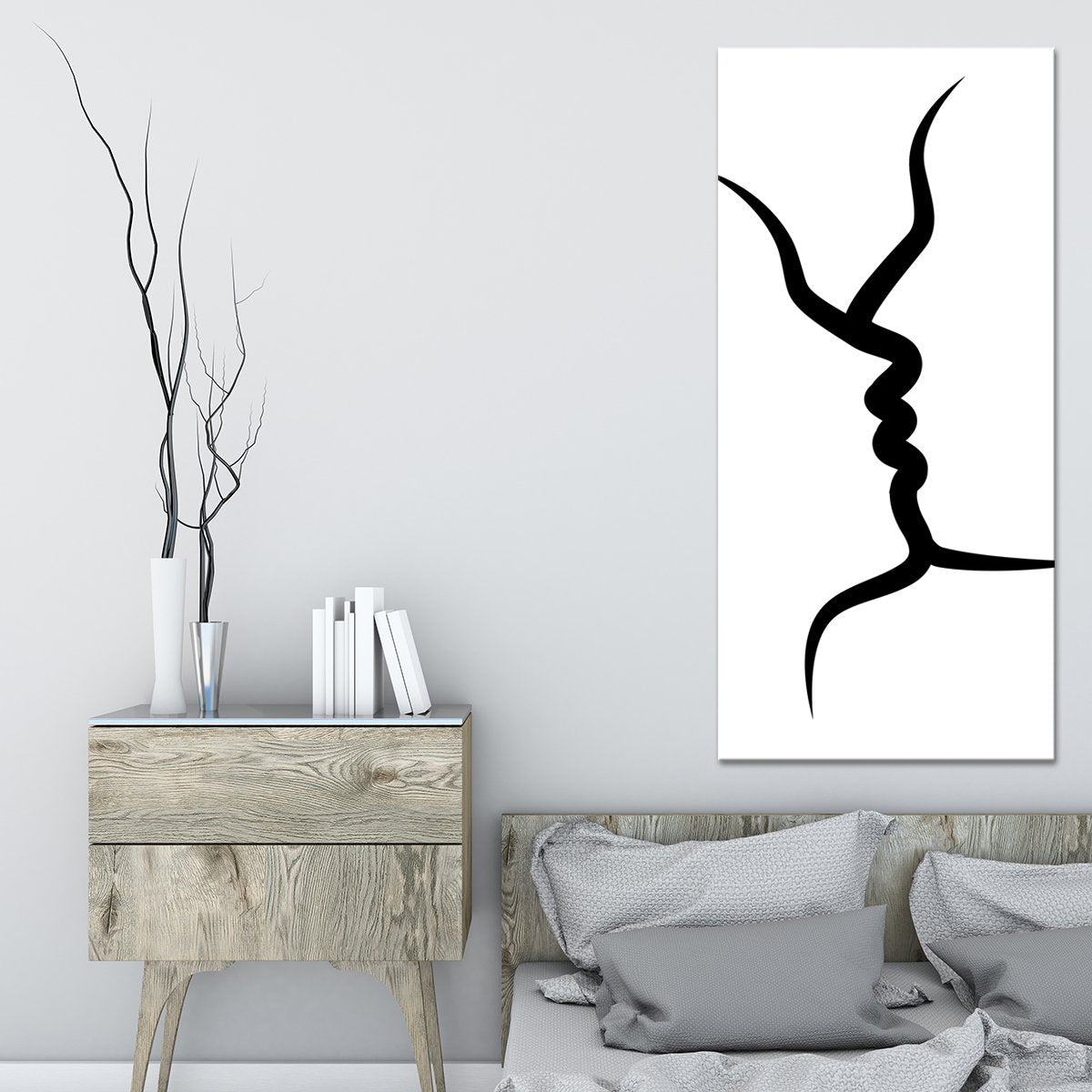 Minimalist Kiss Multi Panel Canvas Wall Art