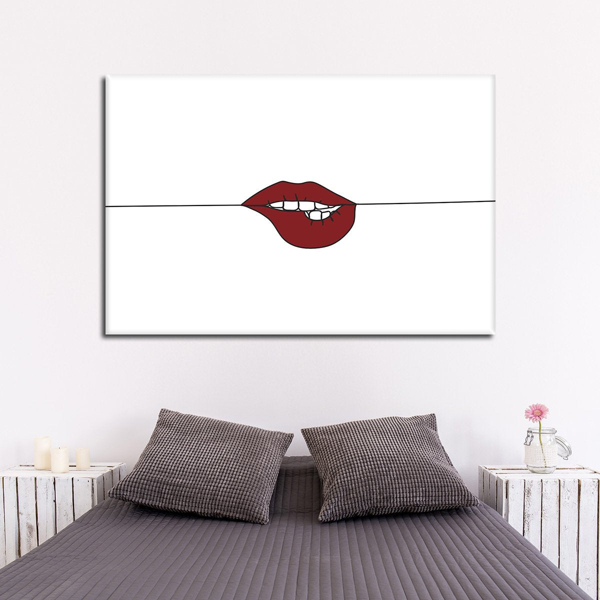 Minimalist Lips Multi Panel Canvas Wall Art