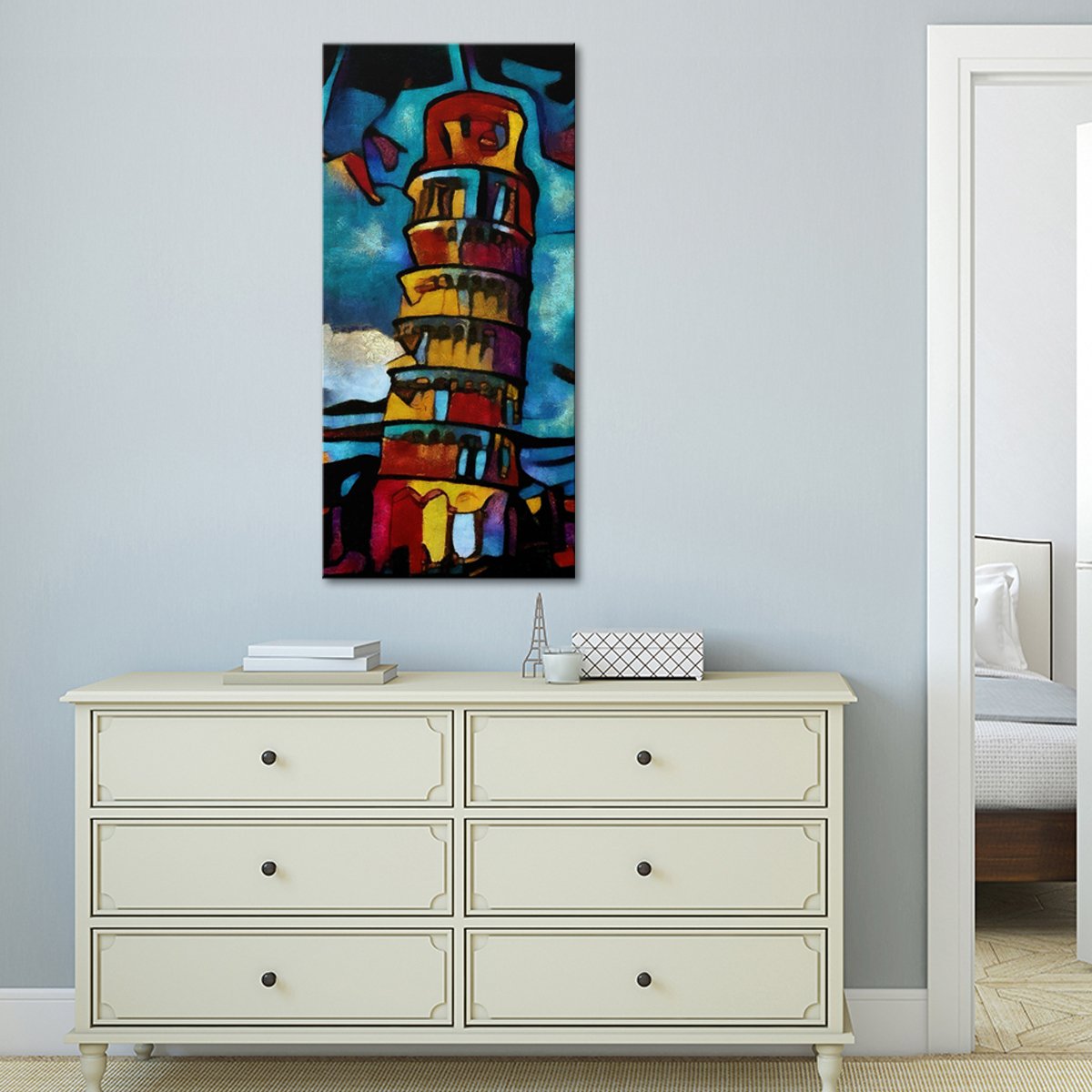 Modern Pisa Tower Multi Panel Canvas Wall Art