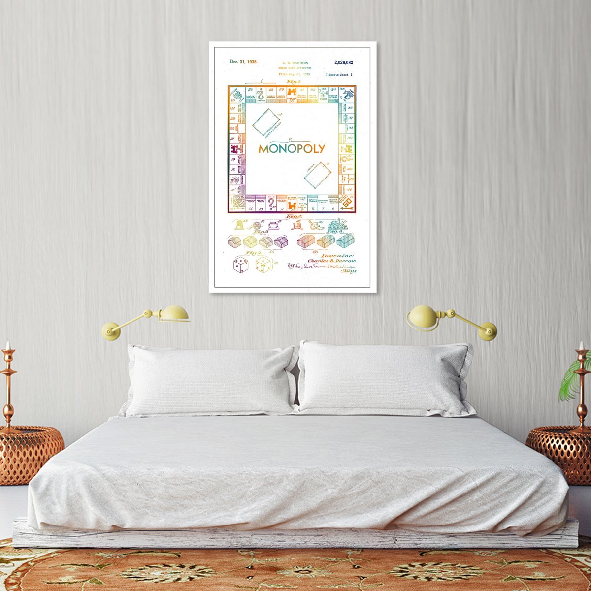 Monopoly Patent Color Canvas Wall Art