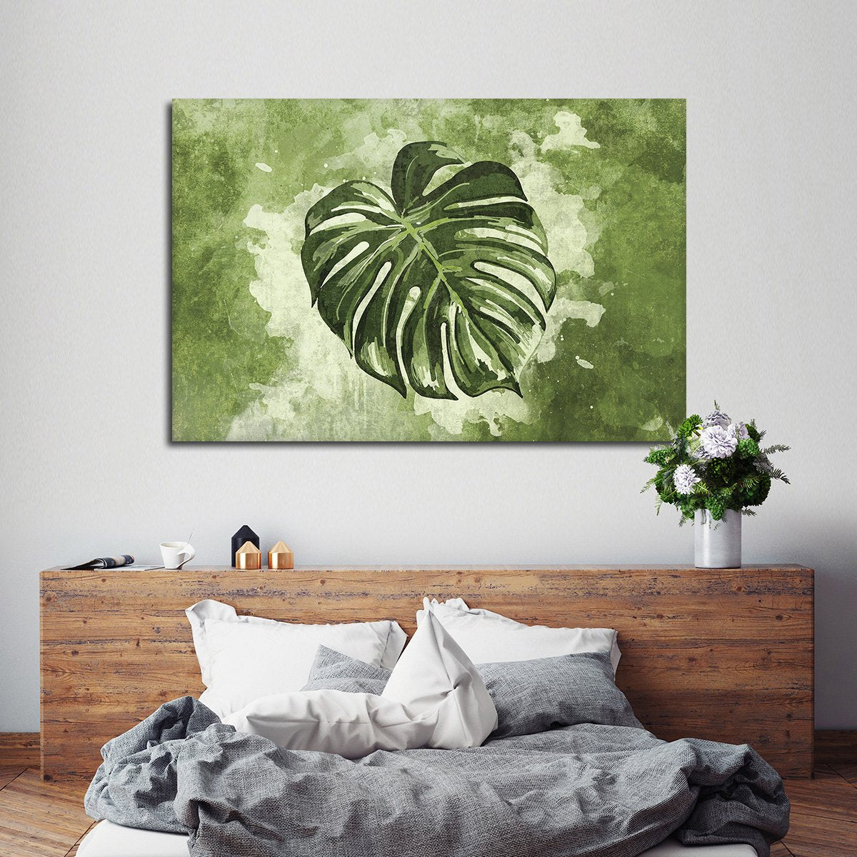 Monstera Leaf Multi Panel Canvas Wall Art